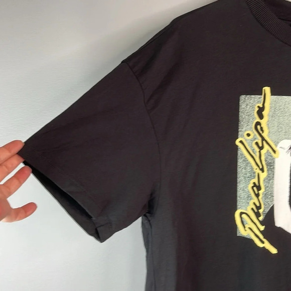 H&M + Dua Lipa Collab Baggy Oversized Graphic Band Tee Black Don’t Start Now M - Picture 5 of 11